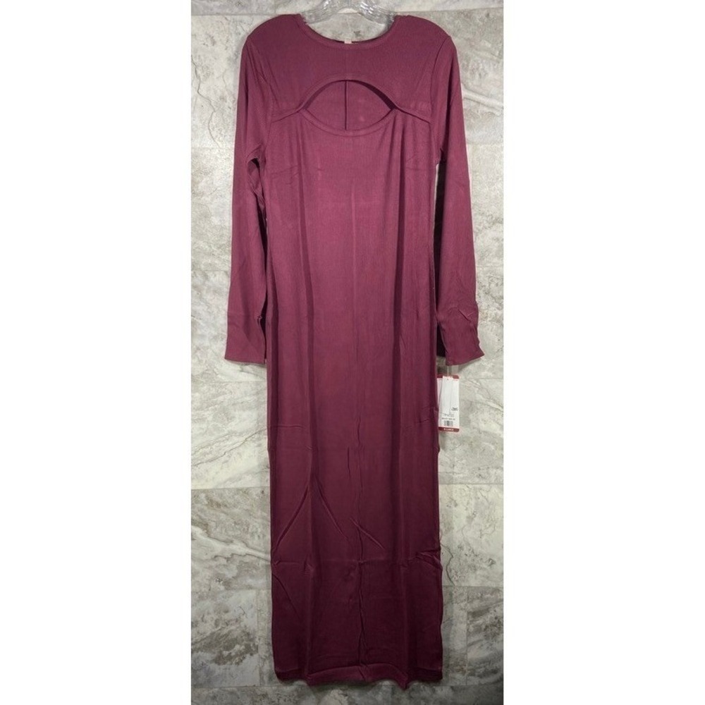 Edited by Remi Bader Burgundy Ribbed Cutout Maxi Dress Women's XL NWT - Picture 2 of 15